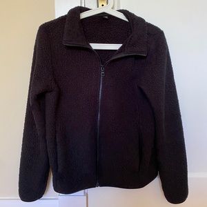 Black Fleece Zip Up Jacket | Uniqlo